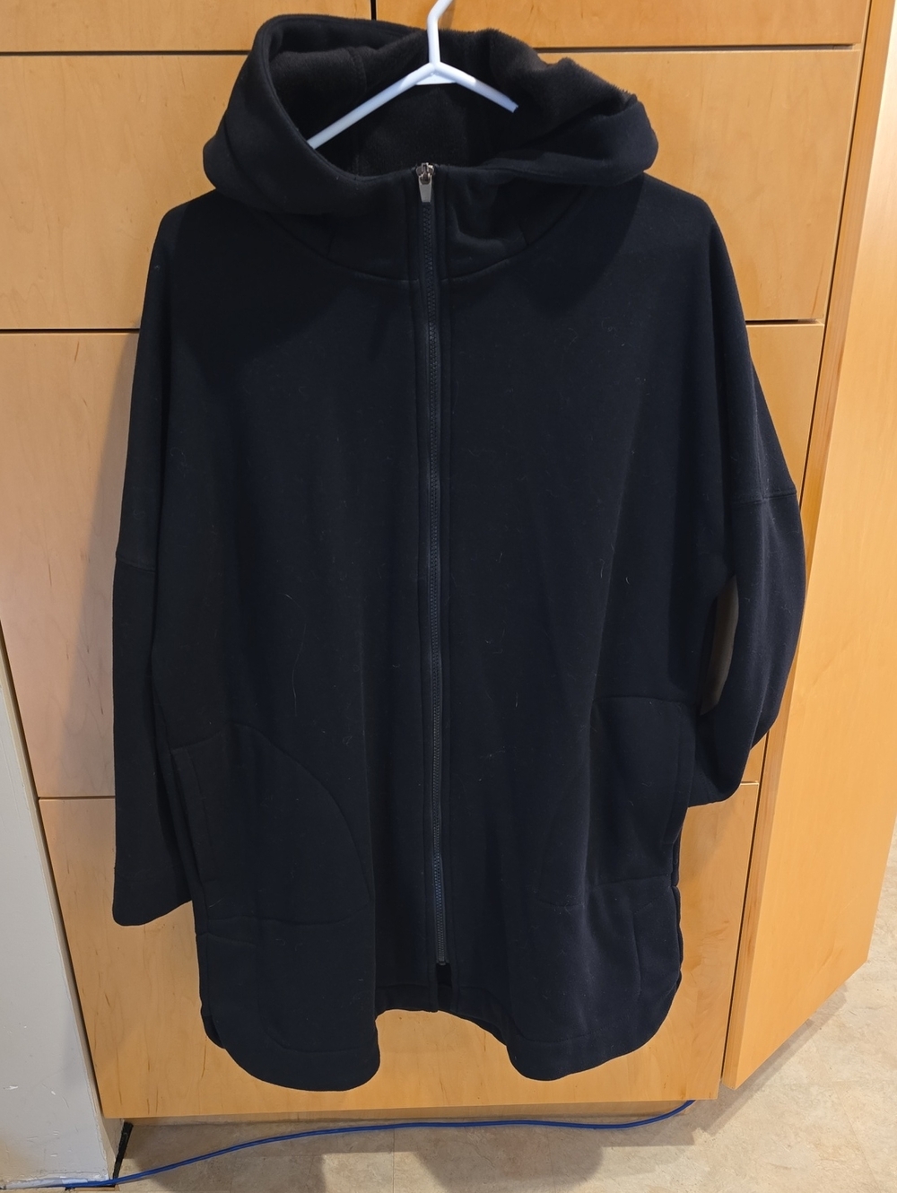 Black Soft Womens Hooded Jacket